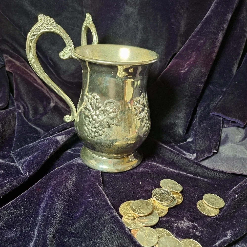 Silver Ornate Double-Handled Spoon Cup